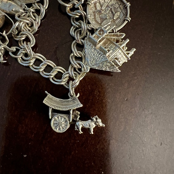 South Asian-Inspired Silver Charm Bracelet – 16 Charms - Picture 11 of 16